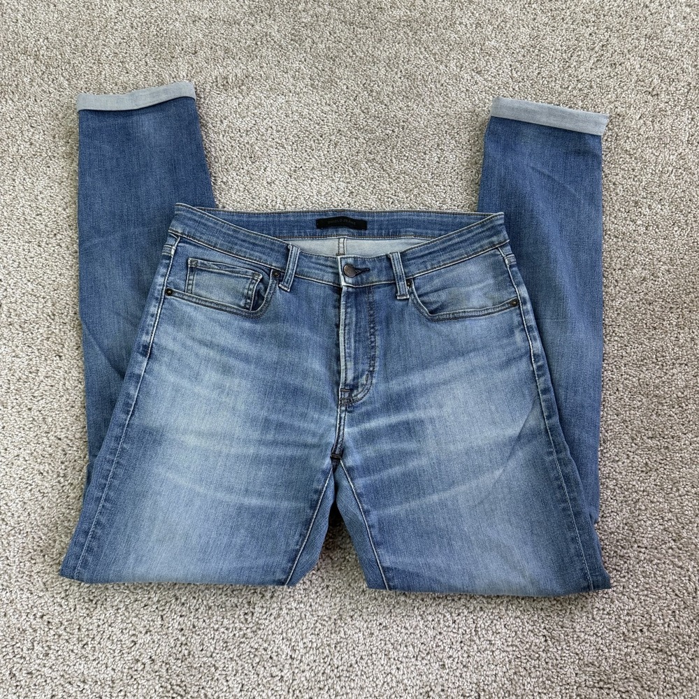 Uniqlo Stretch Skinny Jeans Mens 31x34 Medium Wash Blue Denim Slim Fit